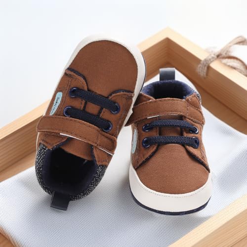 Image of CENCIRILY Baby Boys Girls High Top Sneakers Soft Soles Anti Skid Infant Ankle Shoes Toddler Prewalker First Walking Crib Shoes
