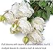 Final Sale! Large & Real Looking Artificial Silk Roses | Faux Flowers with Leaves | 8 Stems | Ivory White