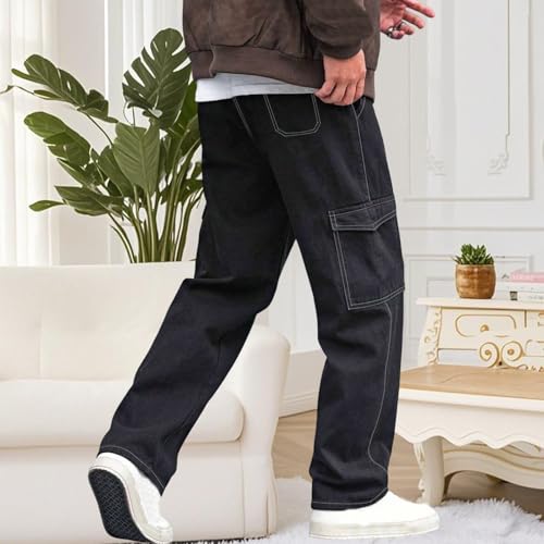 Mens Cargo Pants Elastic Waist Casual Pants Outdoor Hiking Pant Athletic Workout Pant with Pockets3