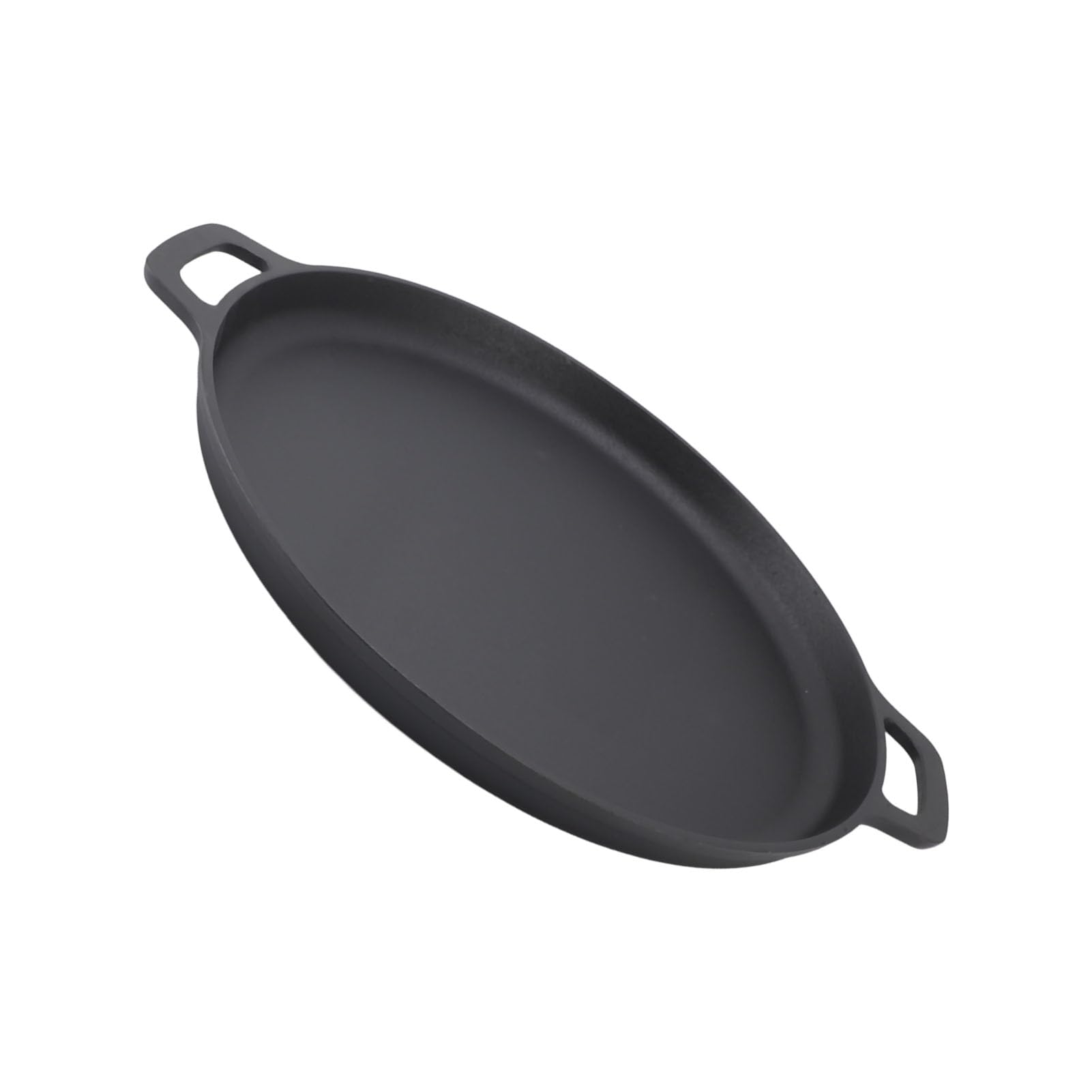 Padella in Ghisa Padella Piatta 35 Cm Fondo Piatto Pancake Pan Riscaldamento Uniforme Design Addensato per Cottura Pancake Crepes Uova per Cuochi Domestici (35 cm)
