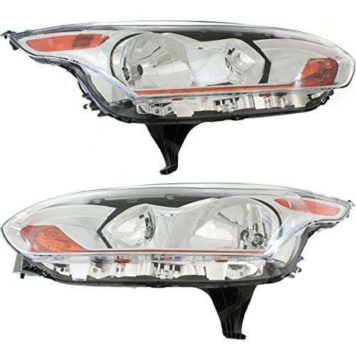 Headlight Compatible with 2014-2017 Ford Transit Connect Pair Driver and Passenger Side