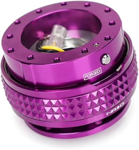 Miniatura 3 de NRG Innovations NRG-SRK-210PP-PP Gen 2.1 Kit de adaptador de liberación rápida para volante de carreras, cuerpo púrpuraanillo pirámide púrpura