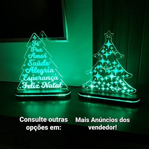 Luminária 3D Árvore de Natal em Acrílico Gravado a Laser !