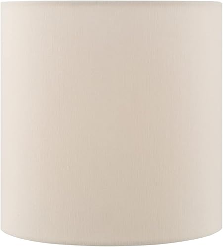 Aspen Creative 31244 Pantalla de lámpara de construcción de araña en forma de tambor de transición (cilindro) en blanco hueso, 8 pulgadas de ancho