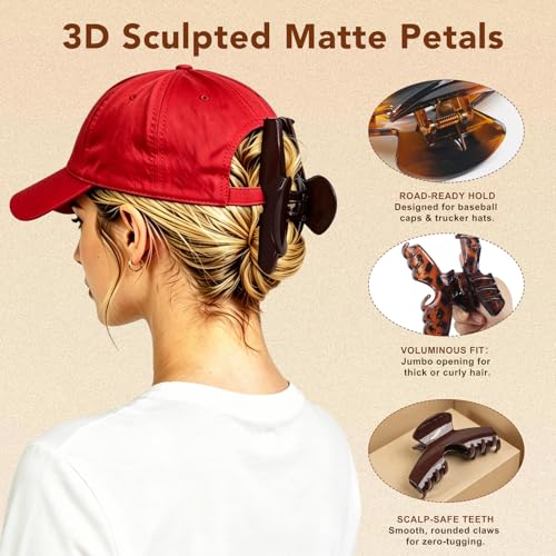 Pinzas para cabello tipo garra con diseño para gorra baseball miniatura 3