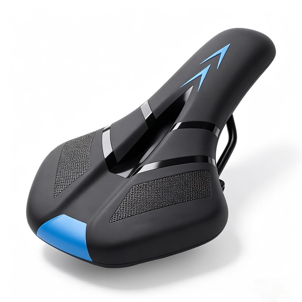 Fahrradsattel Kinder, Extra Gepolsterter Weiches Fahrradsattel Kinder, Wasserdicht Bequemer Kindersattel Fahrrad Für Mountainbike Rennrad Alle Fahrradtypen Geeignet, Blau