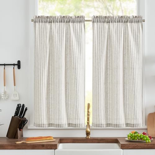 Tende con coulisse in 25% lino + 75% poliestere.