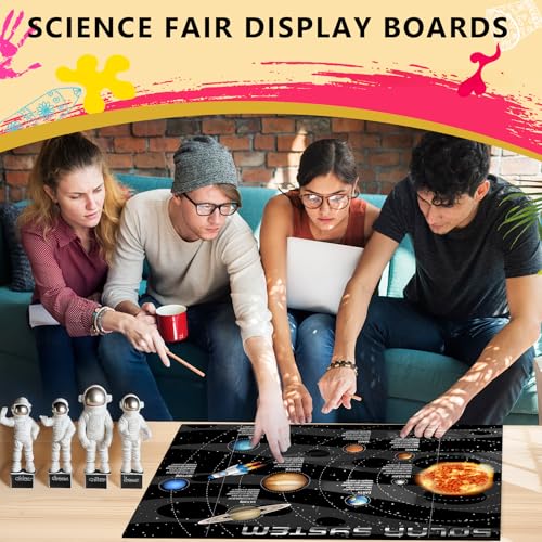 Image of HAUTOCO 4 Pcs Medium Trifold Poster Board 26'' x 15.74'' Project Boards