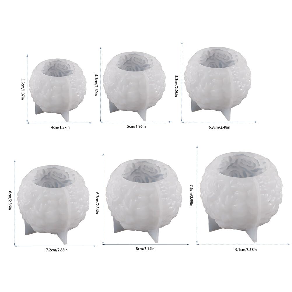 3 Stück Rosenkugel Silikonformen - Kerzenformen Für DIY Kerzen & Seife