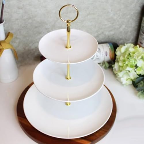 1PCS Cake Tray Stand Handle, 2/3 Layers Cupcake Dessert Plate Hardware Fitting Holder, Rod Stand Handle for Cake Stand Wedding Party_Golden 3 Layers