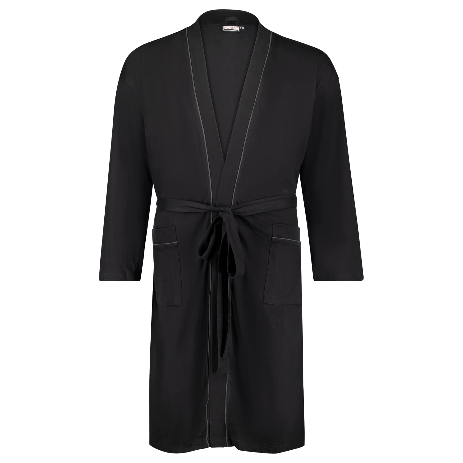 ADAMO Hausmantel, dunkelblau mit rot, XXL bis 10XL