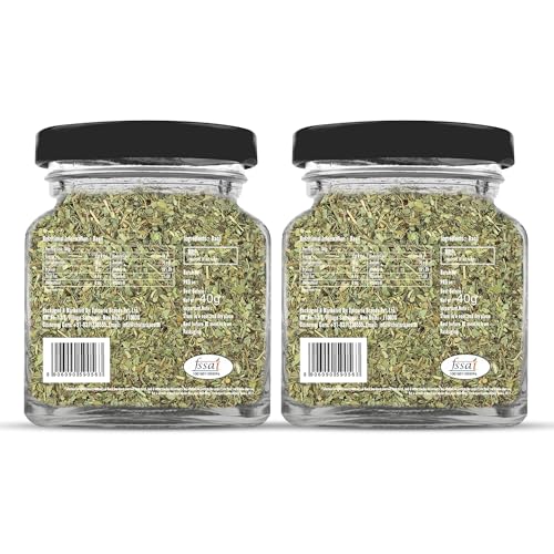 Image of Chef Urbano Basil 40g Pack of 2 | Italian Herbs | Pizza and Pasta Seasoning | Premium Herbs and Spices | Flakes /Leaves | Glass Bottle