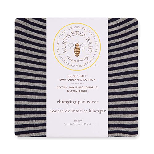 Image of Burt's Bees Baby - Changing Pad Cover, 100% Organic Cotton Changing Pad Liner for Standard 16" x 32" Baby Changing Mats