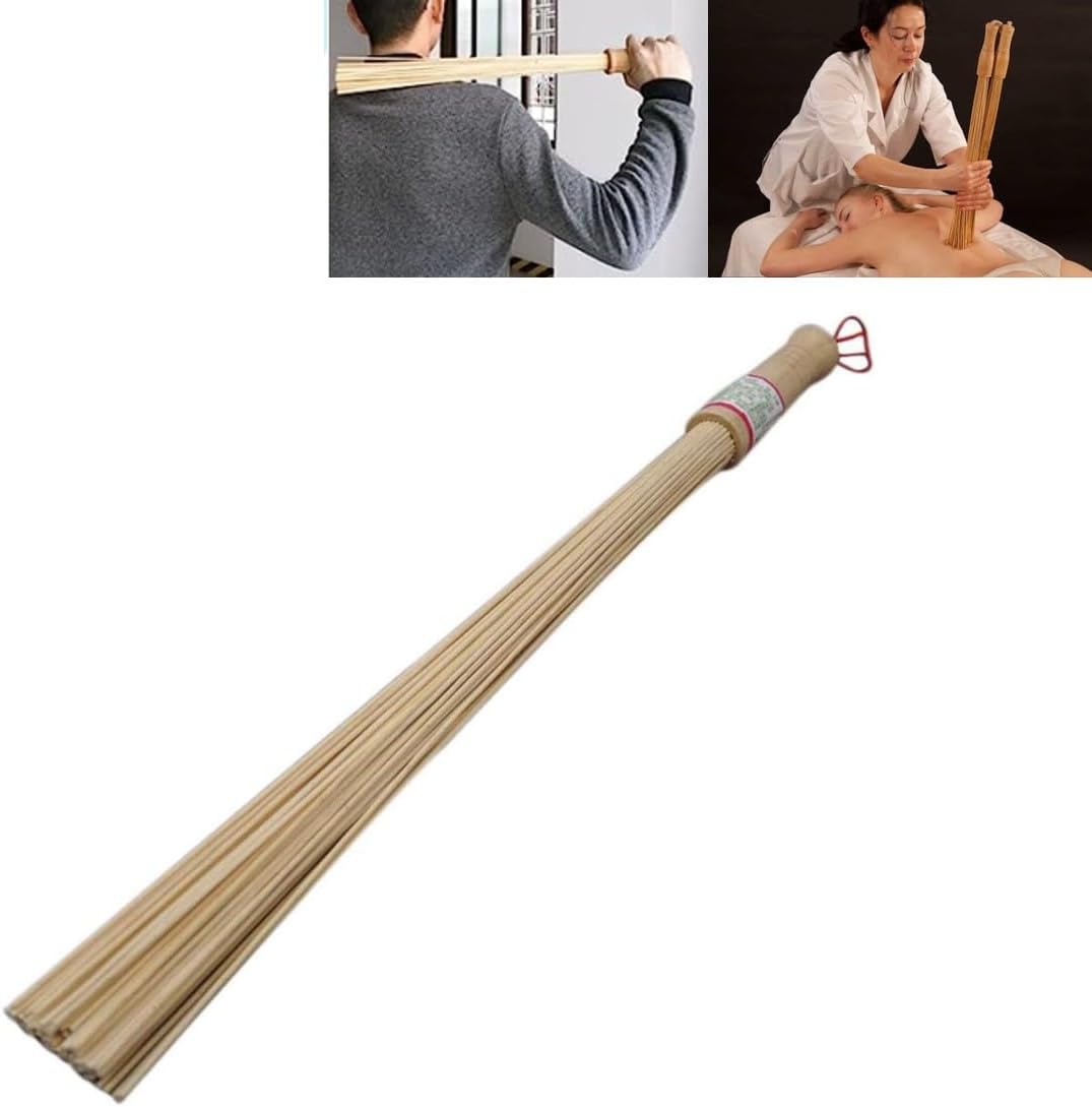 Natural Bamboo Body Massage Tools Massage Bamboo Broom Hammer Tapotement Sticks Natural Bamboo Tool Body Relaxation Tools Anti-Cellulite Brooms Sauna Accessories