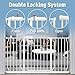 ALLAIBB Extra Wide Pressure Mount Baby Gate Auto Close White Metal Child Dog Pet Safety Gates with Walk Through for Stairs,Doorways,Kitchen and Living Room (62.20-71.26
