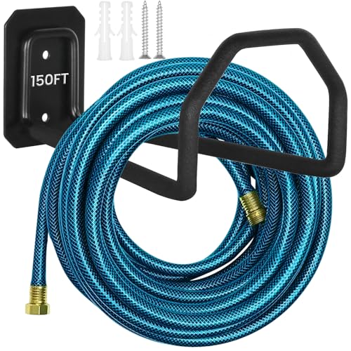 Zitalupy Heavy Duty Garden Hose Holder, Wall Mount Hose Hanger Holds 150FT