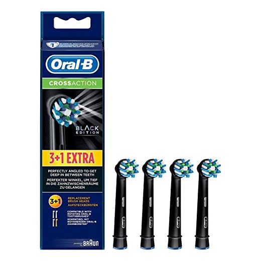 Oral-B CrossAction borstar, svart, 4 stycken