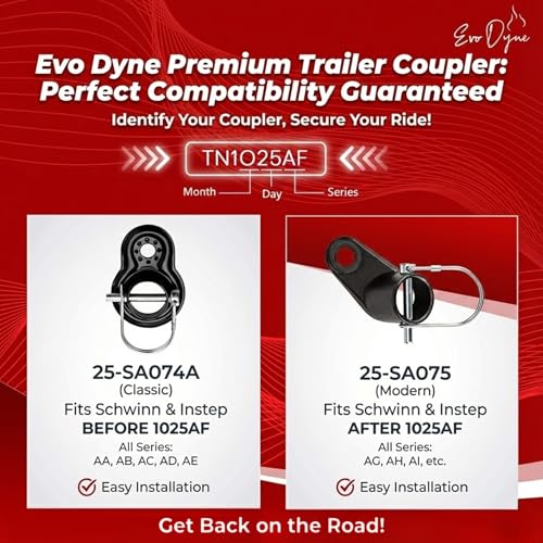 2-Pack Bike Trailer Hitch, Bike Coupler | Compatible w/Schwinn & Instep Bike Trailer – Quick Action Hitch - The Ultimate Attachment by Evo Dyne - Thumbnail 4