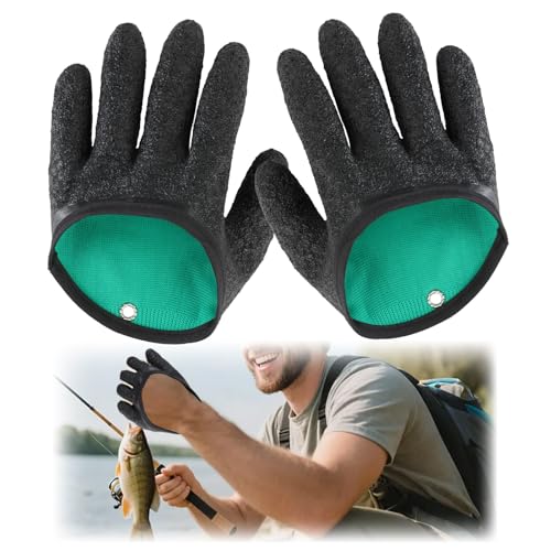 JRILUO - JRILUO Gants De Pêche Antidérapants 1 Paire Gants De Lancer Imperméables, Élastiques, Épaissis, Résistants Aux Coupures, À l'usure Et Au Glissement pour Brochet Silure Sandre Mer