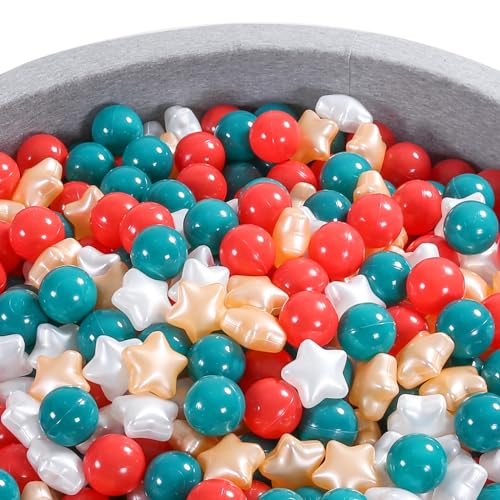Heopeis Star Ball Pit Balls 100 200 500 for Toddlers Ball Pits - Ball Pit Ball Shapes for Boys Girls Fun, Pit Accessories Playhouse, Baby Kiddie Pool, Party Christmas Decoration