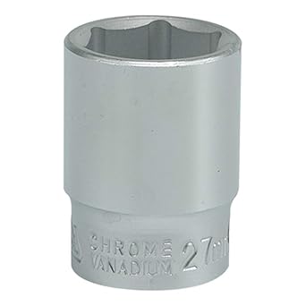 Yato YT-1308 Deep Load Socket of Size 27mm & Length 50mm Suitable for 3/4 Inch Socket Wrench Set |CrV Chromium Satin Plated Steel|Socket Tool Box|Use: Home & Mechanical Tools|Industrial/Power tool