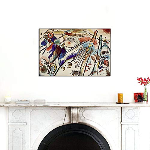 Art Mural Abstrait Kandinsky avec Cadre, Solution Prête à Poser pour Grand Mur Vide Salon - 4