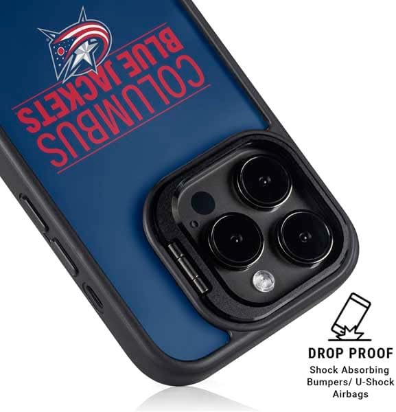 Skinit Kickstand Phone Case Compatible with iPhone 15 Pro Max - Officially Licensed NHL Columbus Blue Jackets Lineup Design