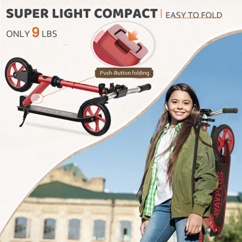 Image of WAYPLUS Kick Scooter for Ages 6+,Kid,Teens & Adults.8 Big Wheels,240lb
