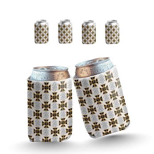 Alpha Tau Omega Can Coolers – Set of 6 Greek Fraternity Drink Sleeves – 12–16 oz – Full-Color ATO Beverage Coolers for Events