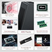 Beelink SER5 Mini PC, AMD Ryzen 5 5500U(6C/12T) bis zu 4.0GHz, Mini Computer 32GB DDR4 RAM 500GB NVME SSD Windows 11 Pro, Micro PC 4K Triple Display, HDMI, DP, RJ45 2.5G/WiFi6/BT5.2 – Ansicht 2