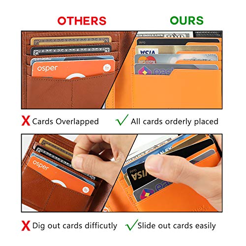 Calfskin Slim Wallets For Men Rfid Blocking Leather Minimalist Front Pocket Mens Bifold Wallet Easy Access Ladder Card Slots (Black) #TOP3