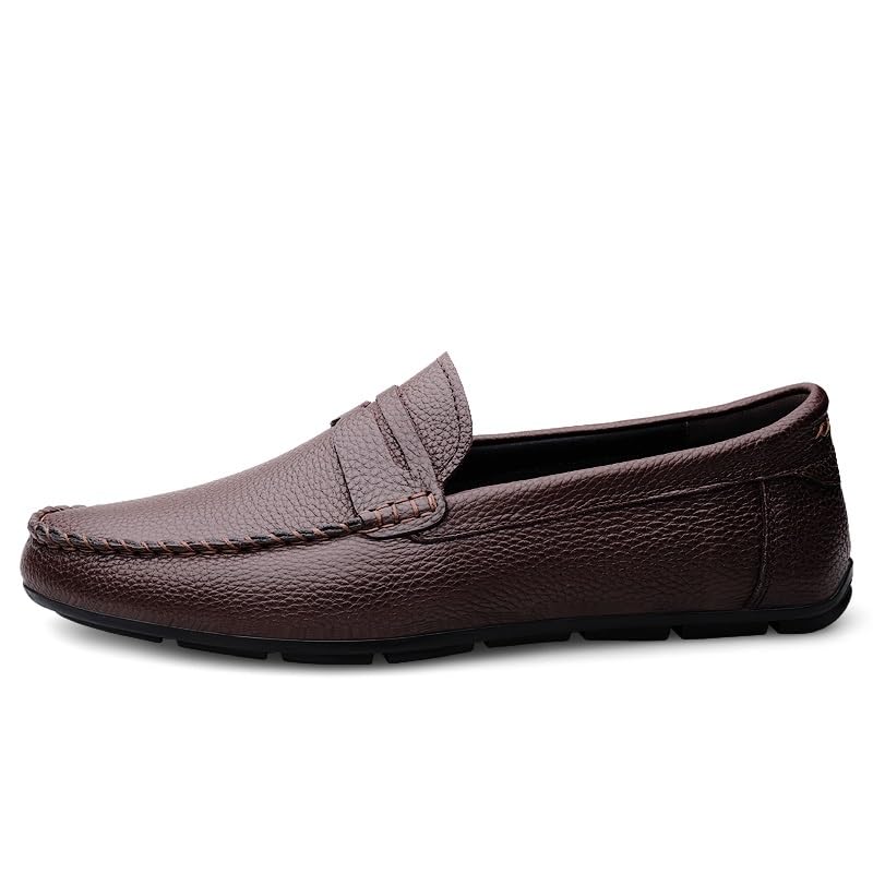 Men's Loafers Round Toe Leather Penny Loafers Resistant Comfortable Lightweight Casual Slip On3