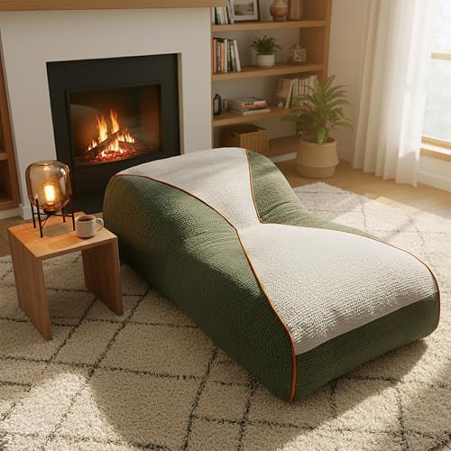 BNCKTRD Zero Gravity Lounge Chair Bean Bag Sofa White Green
