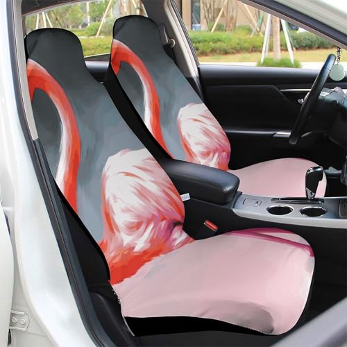 Housses de siège avant de voiture universelles à motif flamant rose pour camion