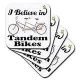 Absorbe la humedad Dooni diseños Creo en diseños – Creo en tandem bicicletas – Posavasos, cerámica, set-of-4-Ceramic