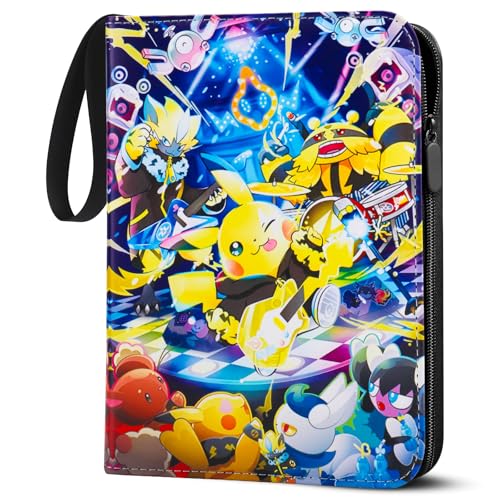 LYAILOOGXL Álbum de recortes para Pokemon 900 tarjetas grandes, álbum de tarjetas, cuaderno para coleccionar e intercambiar, material de poliuretano, superficie impermeable con 50 fundas extraíbles