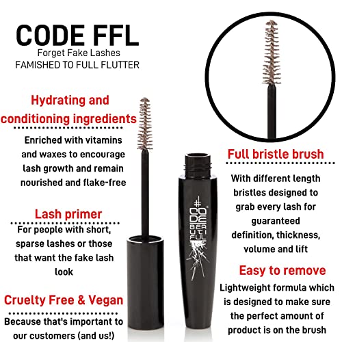 CODE Beautiful Eyelash primer | Pre Mascara Lash Primer Boosts your Lashes for Volume & Length | Lash Lengthening Mascara Primer | Vegan & Cruelty Free Eye Make-up | FFL Forget Fake Lashes 12ml - Image 3