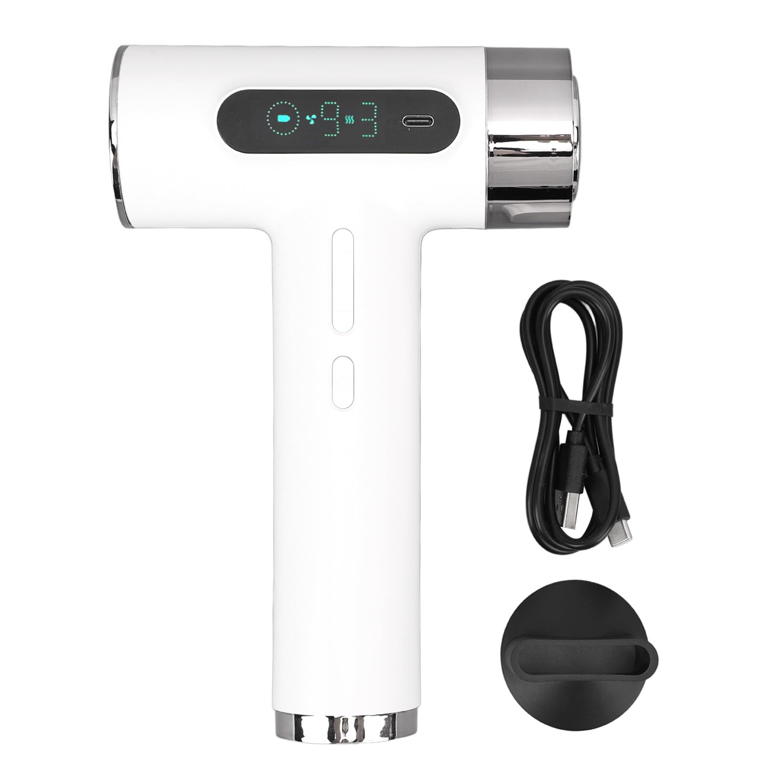 Haartrockner, 100.000 U/min, Hochgeschwindigkeits Fön für Schnelles Trocknen, Wiederaufladbarer USB Haartrockner mit 3 Temperaturen, 9 Windgeschwindigkeitseinstellungen, 300