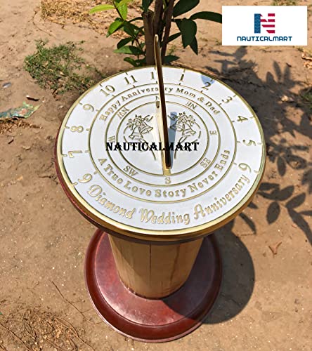 Nautical-Mart 60Th Diamond Wedding For Mom And Dad. Solid Metal Anniversary Sundial Gift Idea Is A Great Present For Your Parents To Celebrate 60 Years Marriage (Mom & Dad Diamond Anniversary) #TOP3