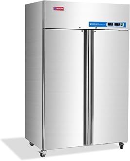 WESTLAKE Commercial Refrigerator and Freezer Combo 48"W 2 door 2 Section Stainless Steel Reach in Solid door Fan Cooling 36 Cu.ft Refrigerator and Freezer Combo for Restuarant, Bar, Shop, etc