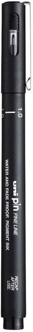 Uniball PIN-200 1.0 mm Fine Line Drawing Pen | Water & Fade Proof Pigment Ink | Ideal For Technical Drawing, Mandala, Calligraphy, Sketching, Doodle Drawing & DIY Crafts | Black, Pack of 1