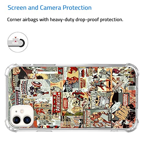 Qxydgklt Cartoon Comic Superhero Case Compatible With Iphone 11, Pop Culture Art Collage Case For Iphone 11, Trendy Cool Soft Tpu Bumper Case Cover #TOP4