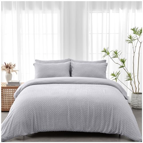 GC GAVENO CAVAILIA Funda nórdica de Microfibra para Cama Doble | Juego de Cama Gris | Funda térmica para Cama