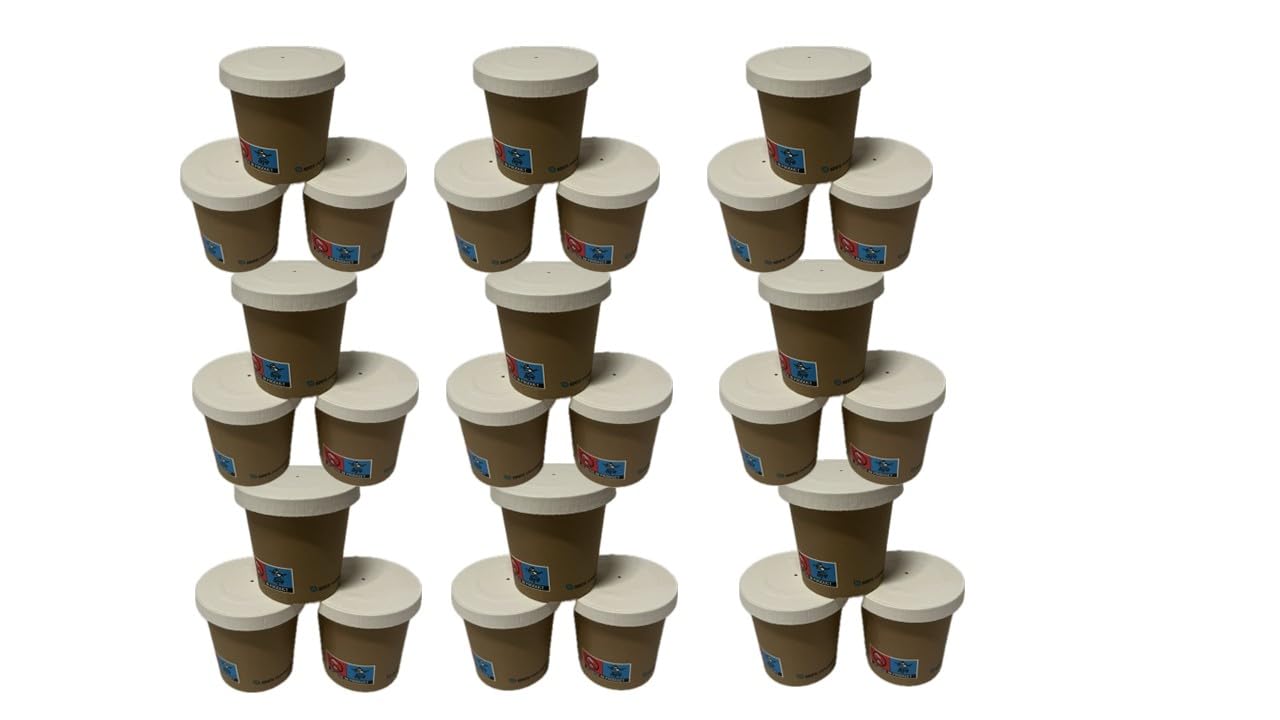 Nicoletti 100/500 / 1000 Bicchieri di Carta avana Bicchiere in cartoncino Monouso ideale per caffè espresso 100 ml / 4 oz altezza 6 cm diametro 62 mm con coperchio in CARTONCINO (1000)