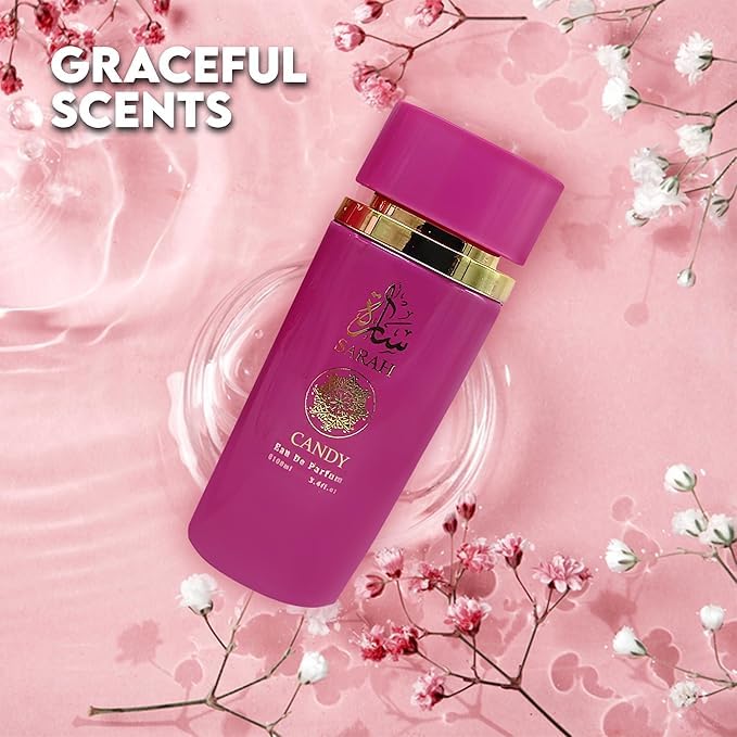 SARAH CANDY & SARAH FUCHSIA Perfume Set for Women - Floral, Fruity & Sandalwood, Musk Fragrance Combo Gift Set 3.4 fl oz Each EDP for Daily Use (2 PACK). - Image 3