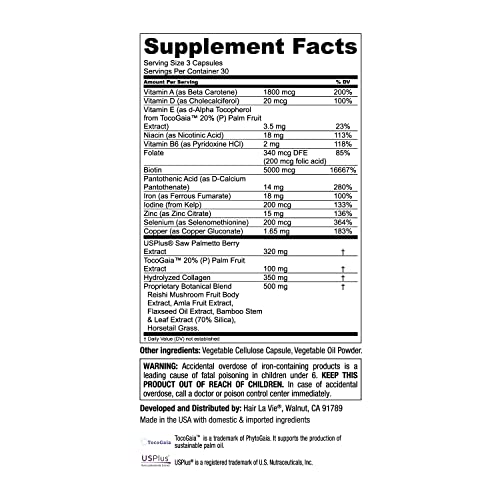 image for Hair La Vie Clinical Formula Hair Growth Vitamins for Women and Men wi