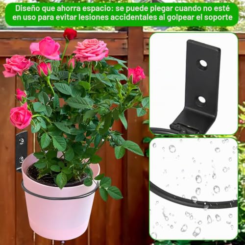 Miniatura 3 de Ksvaye 3 Piezas Soporte Para Macetas De Flores, Soporte Para Plantas Montaje En Pared, Soporte De Macetas Metal Para Exterior Para Interiores, Exteriores, Jardín, Balcón, Flores, Plantas