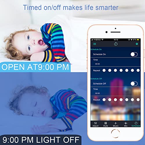 Image of LED Strip Lights 100ft, Bluetooth and APP Control, Multicolor RGB Light Strips, Music Sync Color Changing for Bedroom Indoor