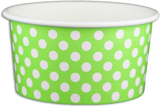 6 oz Yogurt Paper Cups- 1000 Count (Polka Dot Orange)