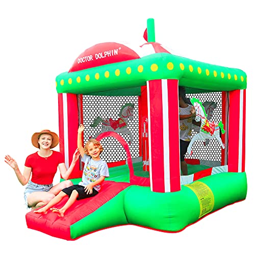 doctor dolphin Inflatable Bounce House with Air Blower, Bouncy Castle for Toddlers, Kids Jumping and Slide Castle for Indoor & Outdoor